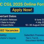 SSC CGL 2025 Notification and Online Form